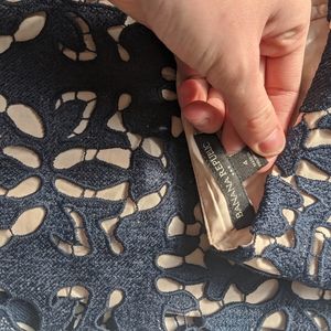 banana republic navy lace skirt